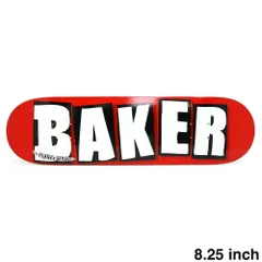BAKER DECK ベイカー デッキ TEAM BRAND LOGO RED/WHITE 8.25　スケートボード スケボーのサムネイル