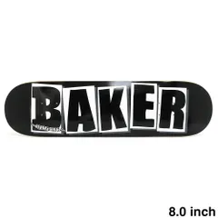 BAKER DECK ベイカー デッキ TEAM BRAND LOGO BLACK/WHITE 8.0　スケートボード スケボーのサムネイル