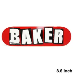 BAKER DECK ベイカー デッキ TEAM BRAND LOGO RED/WHITE 8.6　スケートボード スケボーのサムネイル