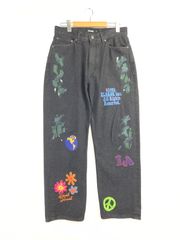 バターグッズ フラワー デニムパンツ リラックスド ルーズフィット 28 
