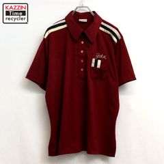 70s HILTON ボウリングシャツ ブラウン USA製 ハーフジップ 刺繍