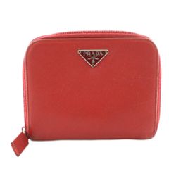 PRADA 二つ折り財布 サフィアーノレザー レッド - メルカリ