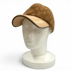美品★LOUIS VUITTON ルイヴィトン M77292 モノグラム キャリーオン レザーブリム キャップ ベージュ M 正規品 レディース メンズのサムネイル