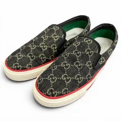 美品△GUCCI グッチ 643489 テニス1977 GGキャンバス スリッポン