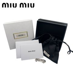 未使用品 MIU MIU ネックレス ラインストーン 2025年製 ロゴプレート