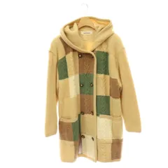 ルイシャンタン Lui Chantant ニットコート フード ケーブル編み 配色 アウター ロング 38 黄色 茶 /HS ■OS ■MAのサムネイル