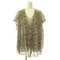 パドカレ pas de calais 花柄 ガーゼブラウス シャツ プルオーバー フレンチスリーブ 36 ベージュ マルチカラー /CX ■OSのサムネイル
