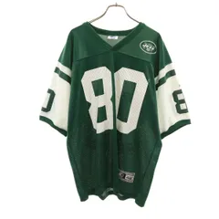STARTER スターター 90s オールド NFL NY JETS CHREBET 半袖 ゲーム シャツ 46 深緑 ニューヨーク・ジェッツ メンズ 古着のサムネイル