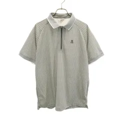 LANVIN SPORT ランバンスポール ストライプ柄 ゴルフ 半袖 ポロシャツ 40 グレー メンズ 古着のサムネイル