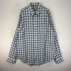 古着 ブルックスブラザーズ Brooks Brothers 長袖シャツ ボタンダウン 胸ポケ L  ブルー系 チェック メンズ