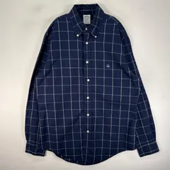 古着 ブルックスブラザーズ Brooks Brothers 長袖シャツ ボタンダウン ワンポイント M  ネイビー系 チェック メンズのサムネイル