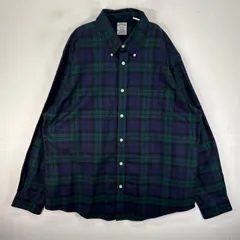古着 ブルックスブラザーズ Brooks Brothers 長袖シャツ ボタンダウン 胸ポケ XL  ネイビー系 チェック メンズ