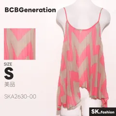 美品 BCBGeneration トップス シアーキャミソール　プリーツキャミソール　ジグザグ柄　バイカラー　シンプルのサムネイル