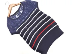 LOVELESS ラブレス 切替 サマー ニット セーター size34/紺 ■◆ レディースのサムネイル