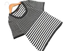 TRANS WORK トランスワーク ボーダー サマー ニット セーター size40/黒ｘ白 ■◆ レディースのサムネイル