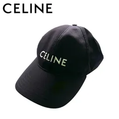 CELINE セリーヌ フロントロゴ 刺繡 プリント ベースボールキャップ コットンドリル 2AUA1242N キャップ ベースボールキャップ Lサイズ ブラック 黒 帽子 メンズ レディース ユニセックスのサムネイル