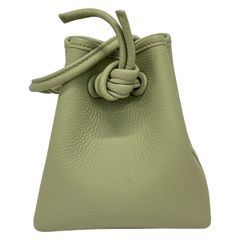 レディース フルラ ダフネ グリーン グレインレザー 巾着バッグ