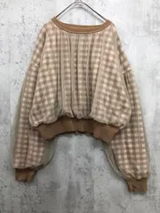 Ray BEAMS レイビームス 63-15-0387-371 ギンガム チュール レイヤー プルオーバー キャメル ■■ レディースのサムネイル