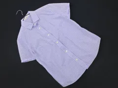 OLD ENGLAND オールドイングランド ギンガムチェック 半袖 シャツ size36/白ｘ青 ■◆ レディースのサムネイル