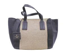 LANVIN en Bleu ランバン オン ブルー 本革 レザー 切替 ハンド バッグ 黒ｘグレー ■■ レディースのサムネイル