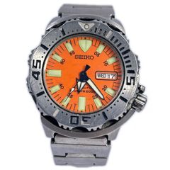 極上稼働品 純正ベルト2種】セイコー オレンジモンスター SKX781K 