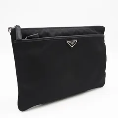 ★3日以内返品可★ 美品 PRADA プラダ ナイロン×サフィアーノ クラッチバッグ 2VN012 クラッチバッグ ブラック ナイロン サフィアーノ メンズのサムネイル
