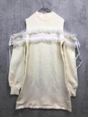 michell Macaron ミシェルマカロン SFY0403XC チュールフリルオフショルニット ワンピース sizeF/白 ■■ レディース