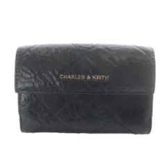 チャールズ&キース  CHARLES&KEITH 財布 三つ折り レザー ロゴ 黒のサムネイル
