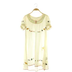 シェリーラファム Cherir la femme 刺繍ワンピース シアー ひざ丈 半袖 M アイボリー /HS ■OSのサムネイル