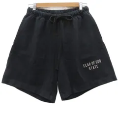 エフオージー エッセンシャルズ FOG ESSENTIALS ショートパンツ スウェットショーツパンツ ハーフパンツ 短パン XS 黒 ブラック プリント /HO10 ■GY19
