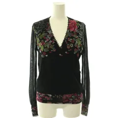 ヴィヴィアンタム VIVIENNE TAM パワーネット フラワープリント カシュデザイン トップス ブラウス 1 ブラック マルチカラー /CX ■OSのサムネイル