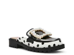ベッツィジョンソン レディース シューズ サンダル Betsey Johnson Grayce Mule WhiteBlack Polka Dot ホワイトのサムネイル