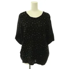 パドカレ pas de calais ドット ニット カットソー プルオーバー 38 黒 ブラック ベージュ /CX ■OSのサムネイル
