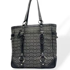 極美品　COACH コーチ　トートバッグ　肩掛け　キャンバス　レザー　ブラック