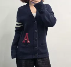 フリップ M/Abercrombie アバクロンビー ニット カーディガン ネイビー A ロゴのサムネイル