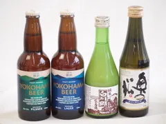 スパークリング日本酒×クラフトビール×地酒4本セット(奥の松 純米大吟醸スパークリング（福島県） 三輪酒造 白川郷純米にごり酒（岐阜県） 横浜ビール ピルスナー(神奈川県) 横浜ビール ラガー(神奈川県)) 290ml×1本 300ml×1本 330mlのサムネイル