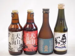 スパークリング日本酒×クラフトビール×地酒4本セット(奥の松 純米大吟醸スパークリング（福島県） 立山酒造 特別本醸立山（富山県） 金しゃちビール 犬山美偉瀏ピルスナー（愛知県） 金しゃちビール 犬山美偉瀏アルト（愛知県）) 290ml×1本 300mlのサムネイル