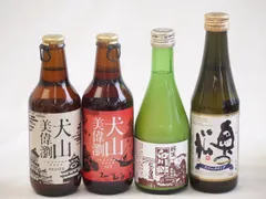 スパークリング日本酒×クラフトビール×地酒4本セット(奥の松 純米大吟醸スパークリング（福島県） 三輪酒造 白川郷純米にごり酒（岐阜県） 金しゃちビール 犬山美偉瀏ピルスナー（愛知県） 金しゃちビール 犬山美偉瀏アルト（愛知県）) 290ml×1本 30のサムネイル