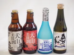 スパークリング日本酒×クラフトビール×地酒4本セット(奥の松 純米大吟醸スパークリング（福島県） 三輪酒造 白川郷純米吟醸ささにごり酒（岐阜県） 金しゃちビール 犬山美偉瀏ピルスナー（愛知県） 金しゃちビール 犬山美偉瀏アルト（愛知県）) 290ml×1のサムネイル