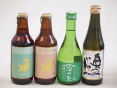 スパークリング日本酒×クラフトビール×地酒4本セット(奥の松 純米大吟醸スパークリング（福島県） 吉乃川 冷や生（新潟県） 金しゃちビールプラチナエール(愛知県) 金しゃちビールIPA(愛知県)) 290ml×1本 300ml×1本 330ml×2本のサムネイル