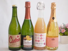 果物ワイン4本セット(アデカ ももワイン甘口 5度(千葉県) ペティアン ド リステル（ パイナップル＆パッションフルーツ）3.5度(フランス) シードル ストロングサワー6度(長野県) カールユング ピーチ ノンアルコールスパークリング(ドイツ)) 7のサムネイル