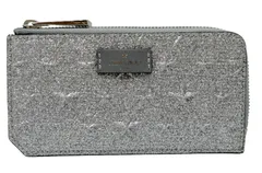 JIMMY CHOO ジミーチュウ カードケース シルバー グリッター レザー カードホルダー コインケース ケイシー-Z ファスナー 星 コンパクト ウォレット 財布 レディース メンズ ユニセックスのサムネイル