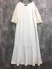 w closet ダブルクローゼット 異素材 マーメイド 半袖 ワンピース sizeF/白 ■◇ レディースのサムネイル