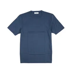 GRAN SASSO グランサッソ / FILO SCOZIA Tシャツ カットソー クルーネック 半袖 春夏 メンズ シルケット加工 コットン 100% ネイビー イタリア製 443051のサムネイル