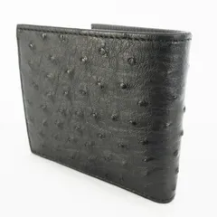 ファニー FUNNY BILLFOLD ビルフォード オーストリッチ ダチョウ 黒 ブラック ウォレット 二つ折り財布 レザー 革小物のサムネイル