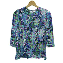 ハナエモリ 長袖Ｔシャツ トップス 総柄 七分袖 日本製 レディース 38サイズ マルチカラー HANAE MORI 森英恵 【中古】のサムネイル