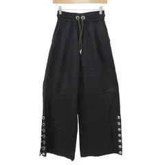 ディーゼル ワイドパンツ ボトムス イージーパンツ レディース XSサイズ ブラック DIESEL 【中古】