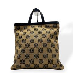 極美品 LOEWE ロエベ アナグラム トートバッグ キャンバス レザー 総