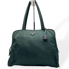 美品 PRADA プラダ ハンドバッグ ナイロン グリーン 正規白タグ 三角
