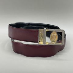 ✨美品✨カルティエ マストライン ボルドー レザー ベルト メンズ